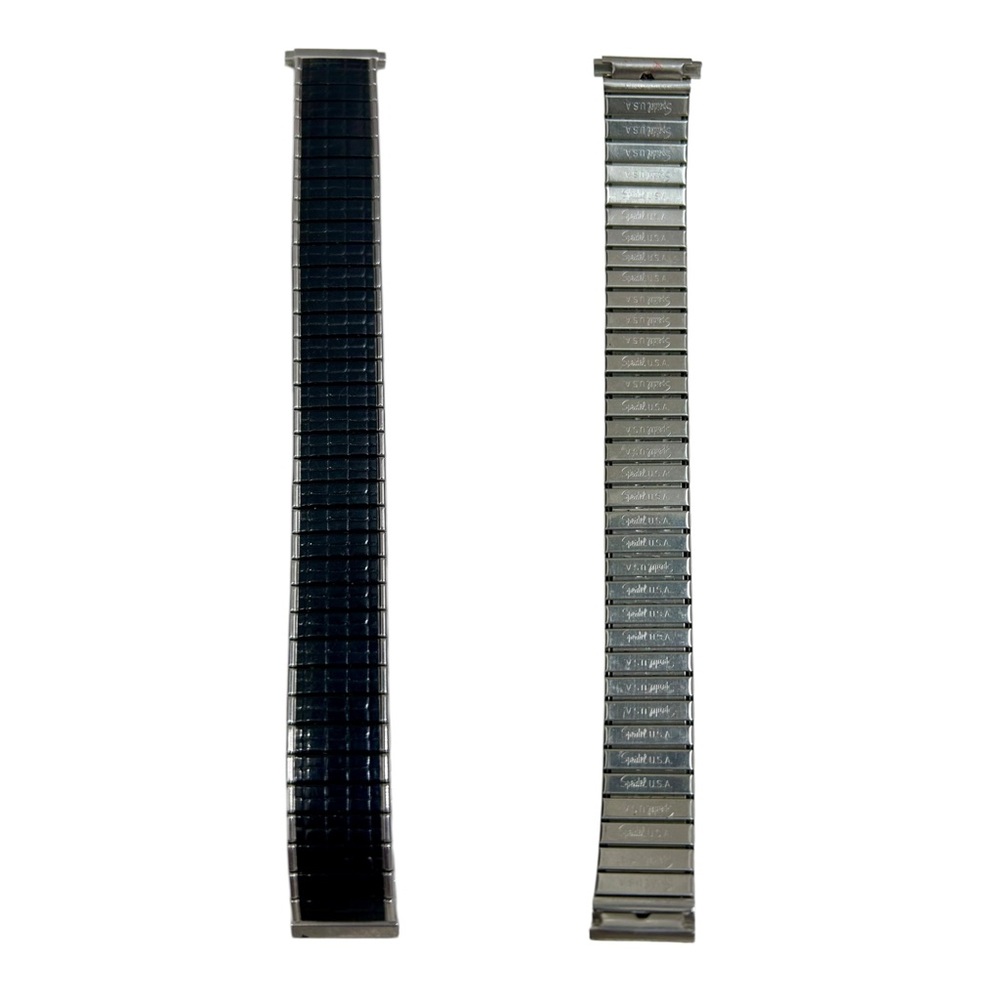 Speidel Vintage Unisex Stainless Steel 6”x.6” Black & Silver Watch Band